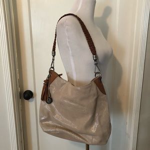 The Sak Leather glitter shoulder hobo purse